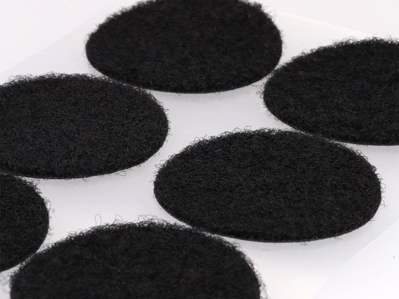 Kółka rzep z klejem samoprzylepne 4,5 cm czarne 100% nylon pętelka