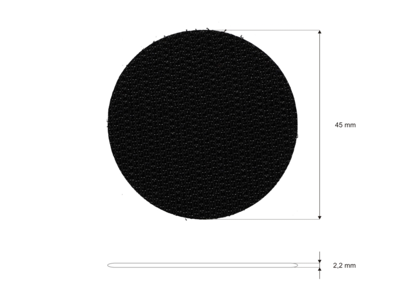 Kółka rzep z klejem samoprzylepne 4,5 cm czarne PES/nylon zestaw