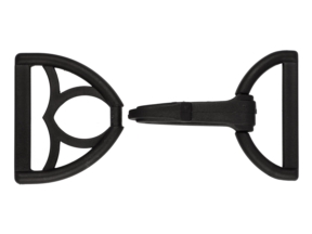Karabińczyk plastikowy 40 mm czarny + trójkąt