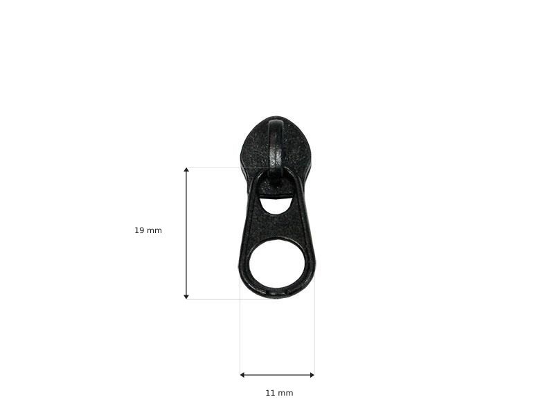 Suwak krótki do taśmy suwakowej  spiralnej 5 non lock (580) czarny