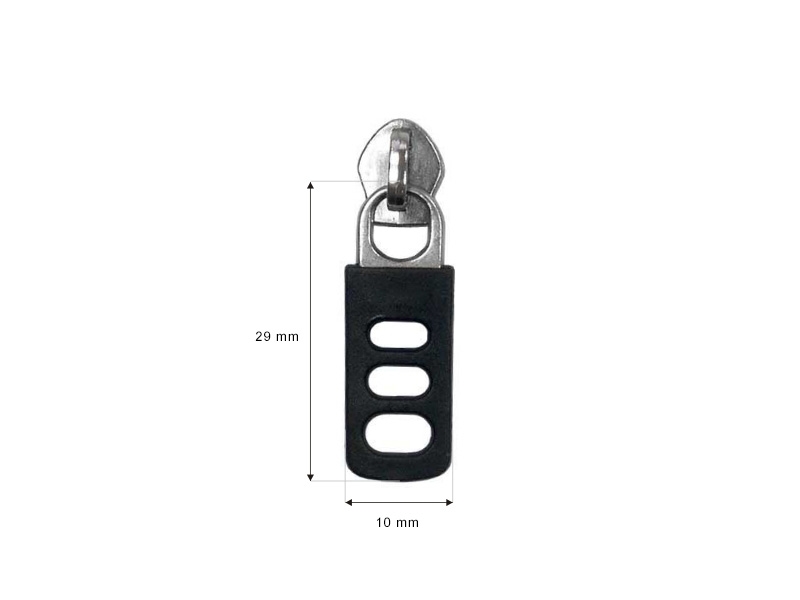 SCHIEBER  FÜR SPIRALREIßVERSCHLUSSBAND 5 NON LOCK NICKEL + SCHWARZ