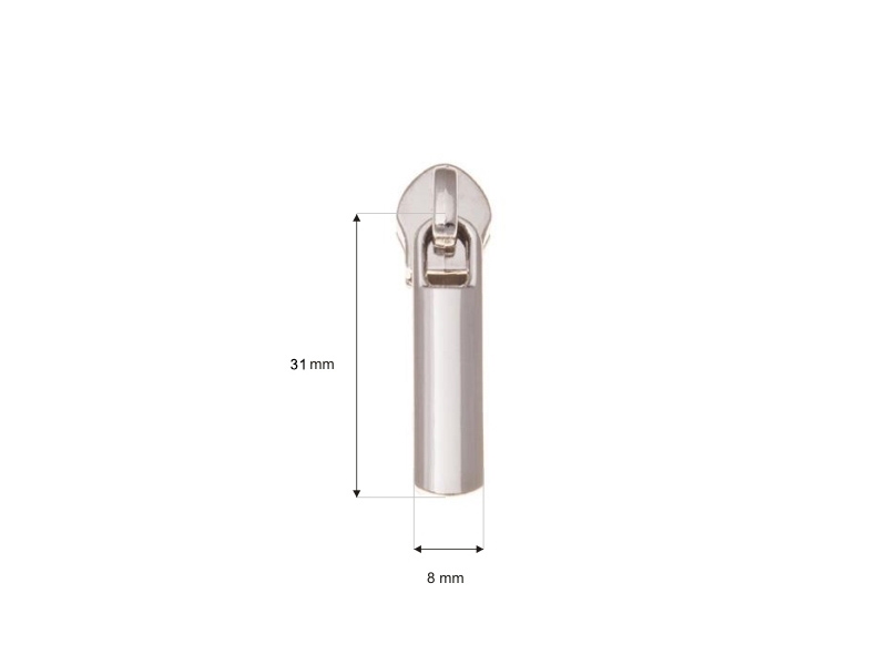 SLIDER FOR NYLON ZIPPER TAPES 5 NON LOCK NICKEL 50/500 PCS