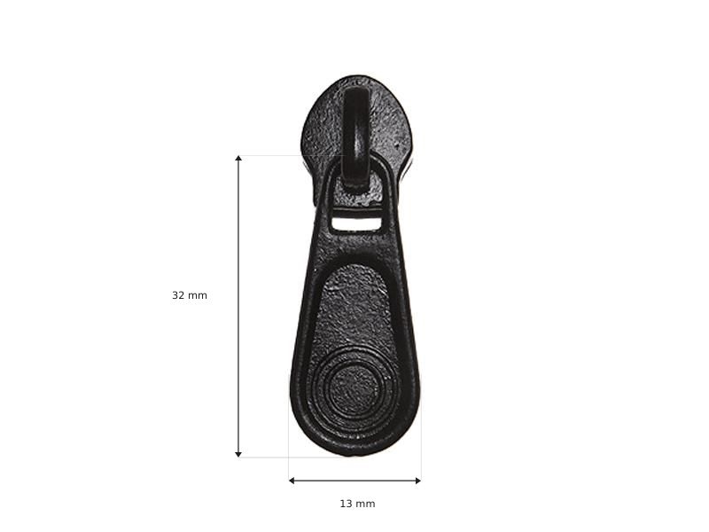 SLIDER FOR NYLON ZIPPER TAPES 8  NON LOCK BLACK 580 50/500 PCS