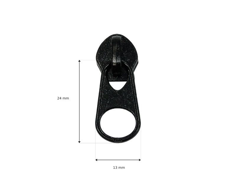Suwak krótki do taśmy suwakowej spiralnej 8 non lock (580) czarny
