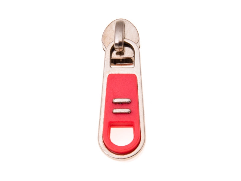 SCHIEBER FÜR SPIRALREIßVERSCHLUSSBAND 8 NON LOCK NICKEL + ROT 50/100/500 ST.