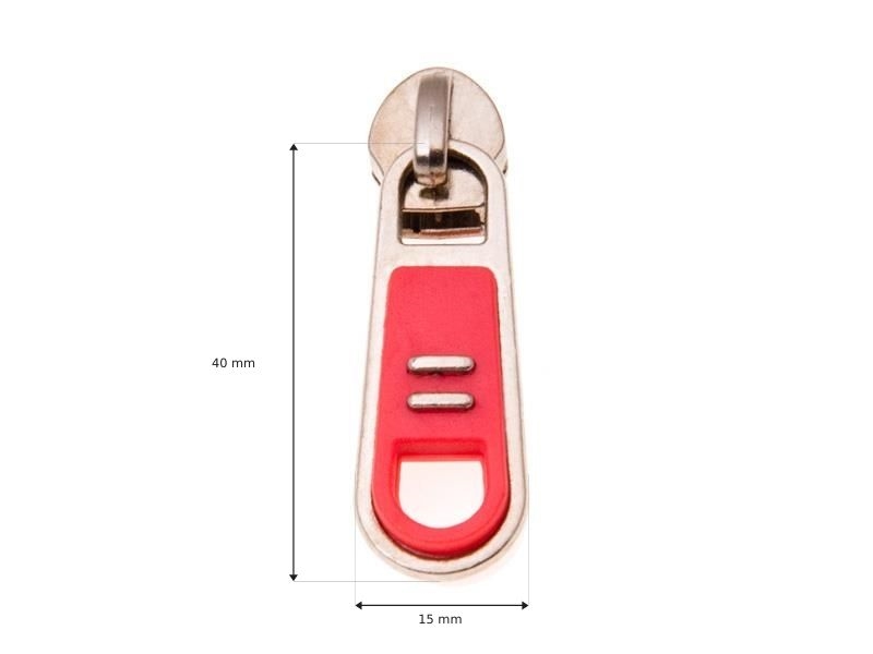 SCHIEBER FÜR SPIRALREIßVERSCHLUSSBAND 8 NON LOCK NICKEL + ROT 50/100/500 ST.