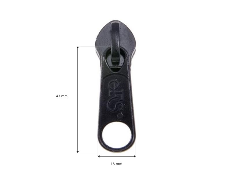 JEZDEC KE SPIRÁLOVÝM ZIPŮM 10 NON LOCK ČERNÝ  EFS 50/200  KS