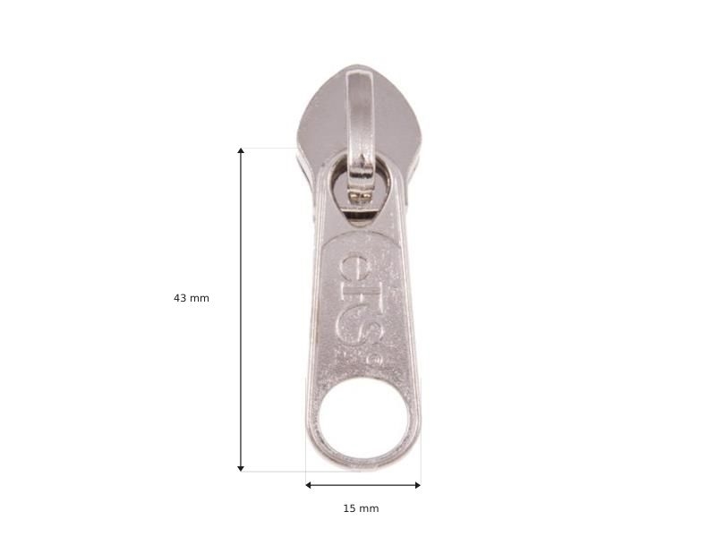 HEAVY SLIDER FOR NYLON ZIPPER  TAPES 10 NON LOCK NICKEL EFS 50/200 PCS