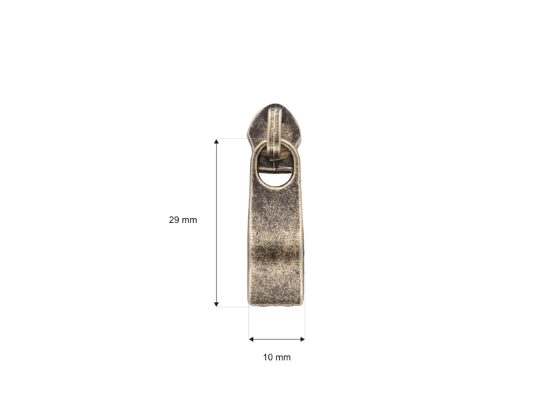 SLIDER FOR NYLON ZIPPER TAPES 5 NON LOCK OLD GOLD 50/500 PCS