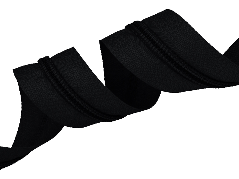 NYLON  ZIPPER  TAPE 8 (580) BLACK 22 G/M