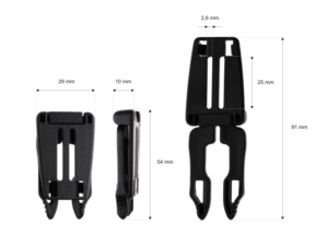 Klamra plastikowa składana 25x54 mm czarna