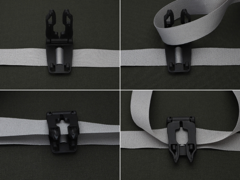 Folding plastic buckle 25 mm black 50 pcs