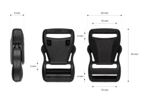 Klamra plastikowa 15x34 mm czarna