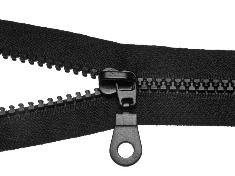 PLASTIC READY ZIPPER 5 OPEN END 40 CM    (580) BLACK 50 PCS