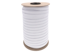 Flat knitted elastic band 10 mm (501) white polyester