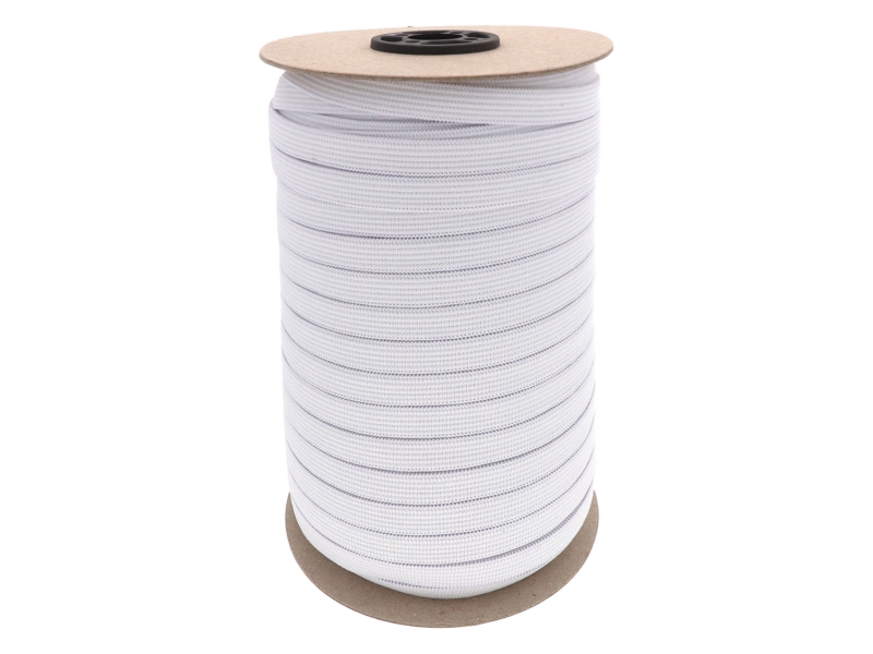 PRUŽENKA HLADKÁ TKANÁ 10 MM (501) BÍLÝ POLYESTER 100 M