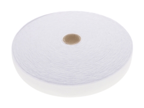Plochá pletená gumička 25 mm (501) bílý polyester