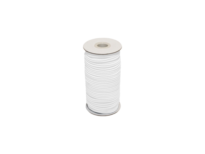 Gumová šňůra 8 mm (501) bílý polyester