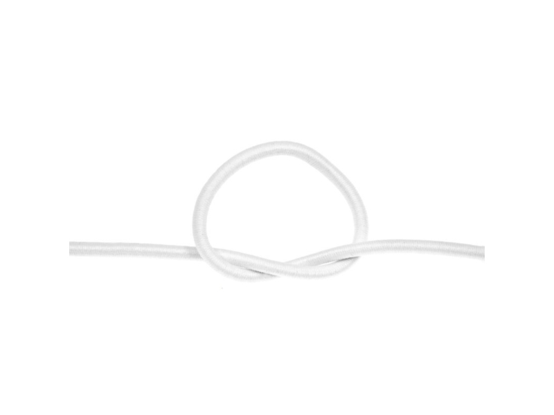 Rubber cord 8 mm (501) white polyester
