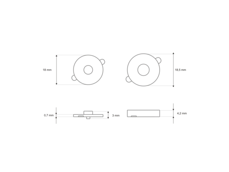 Magnetic button round 18/18 mm oxyda 04 light 100 pcs