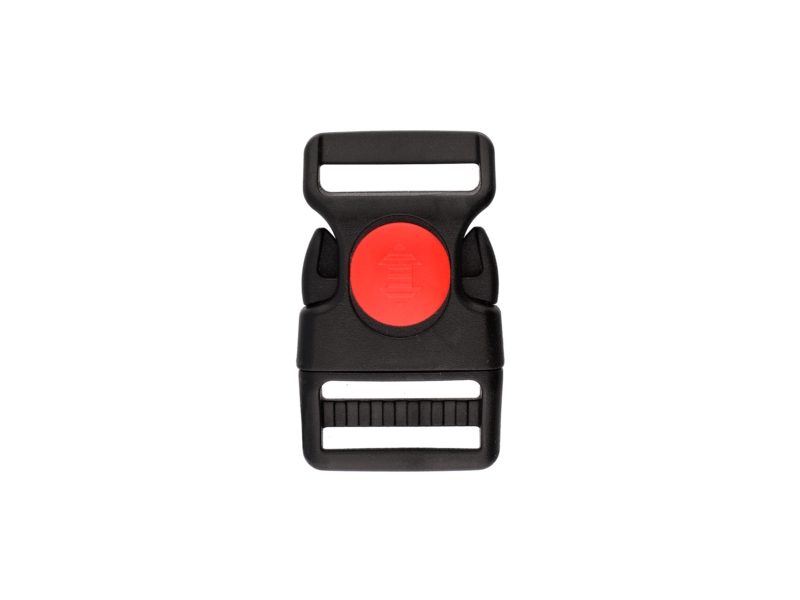 Plastic buckle 32 mm  kalina black-red frost resistant 100 pcs