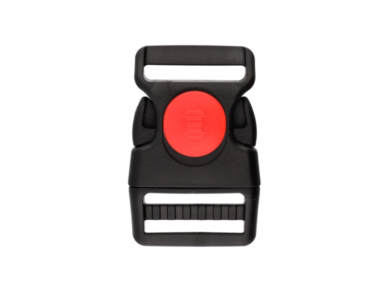 Plastic buckle 38 mm  kalina black-red frost  resistant 100  pcs