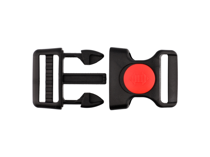 Plastic buckle 38 mm  kalina black-red frost  resistant 100  pcs