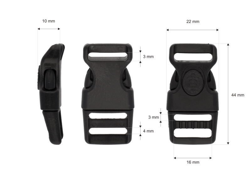 Plastic buckle&nbsp16 mm celina black frost resistant 100 pcs