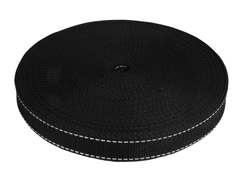 Reflektierendes Polypropylenband 25 mm / 1,4 mm schwarz (580)