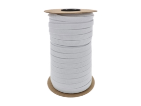 Plochá tkaná gumička 10 mm (501) bílý polyester