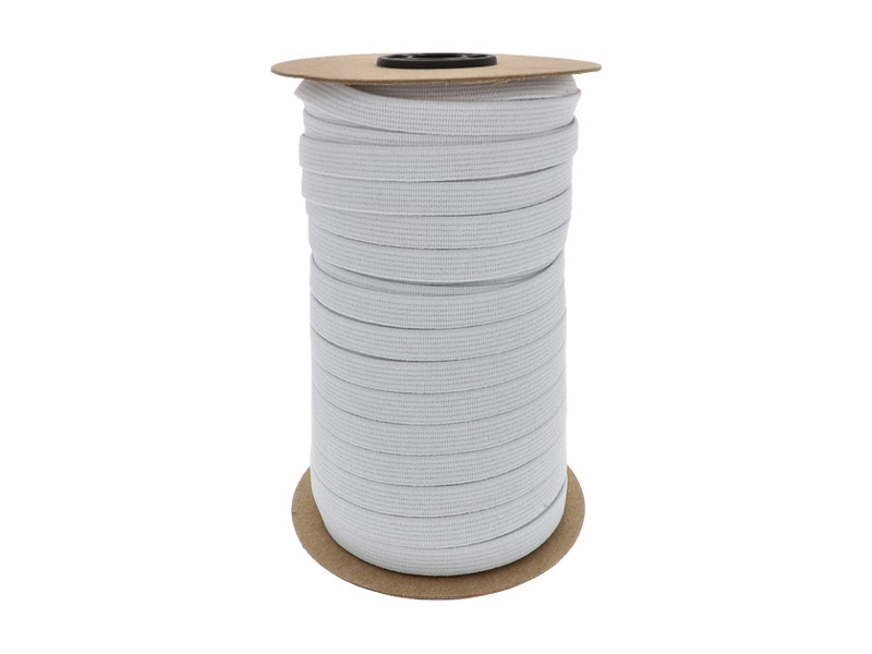 WOVEN ELASTIC TAPE 10  MM  (501) WHITE  POLYESTER 50 MB