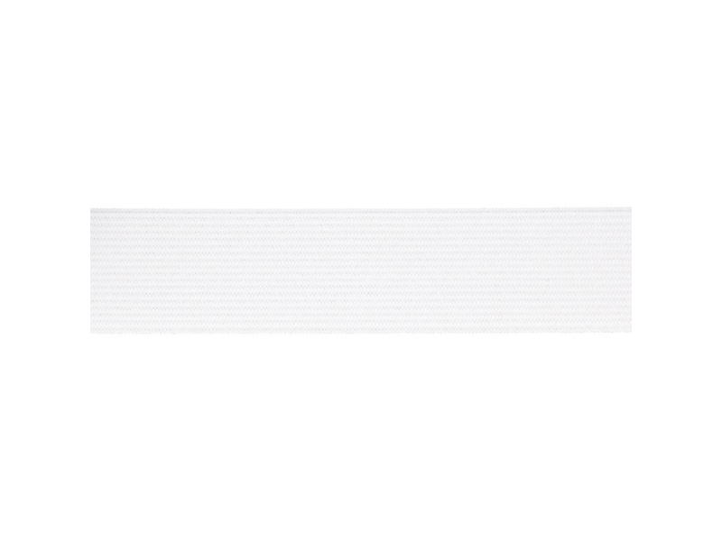 PRUŽENKA HLADKÁ TKANÁ  50 MM (501) BÍLÝ POLYESTER PL 25 M