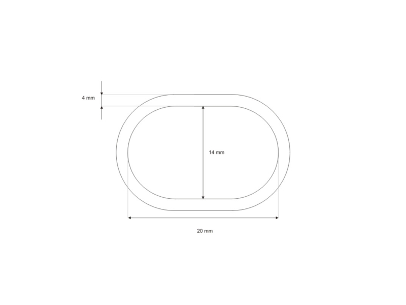 Kółko metalowe 20/14/4 mm (owal) czarny mat drut