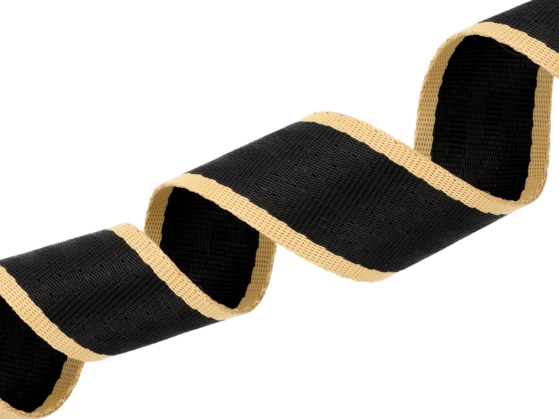 TRAGBAND  40 MM  / 1,6 MM SCHWARZ-BEIGE  EU&nbsp580 PES 25 LM