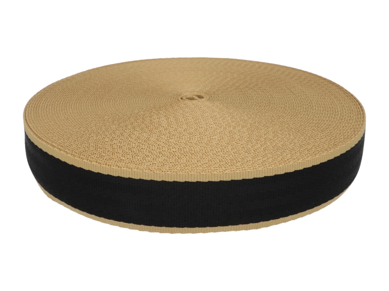 TRAGBAND  40 MM  / 1,6 MM SCHWARZ-BEIGE  EU&nbsp580 PES 25 LM