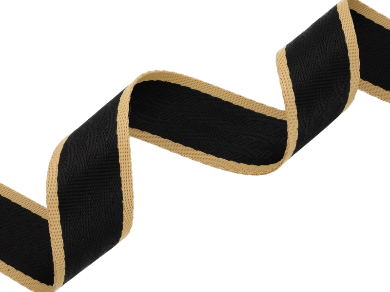 TRAGBAND  40 MM  / 1,6 MM SCHWARZ-BEIGE  EU&nbsp580 PES 25 LM