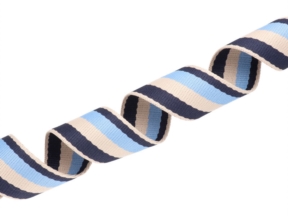 Polycotton-Trägerband 1,3 mm 3T-Streifen blau