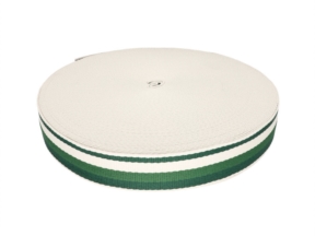 Polycotton backing tape 1.3 mm 3T stripes green