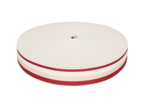 Polycotton-Gurtband 1,3 mm 3T gestreift kastanienbraun