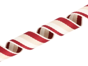 Polycotton-Gurtband 1,3 mm 3T gestreift kastanienbraun