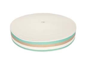 Polycotton-Trägerband 1,3 mm 3T Salbei-Streifen
