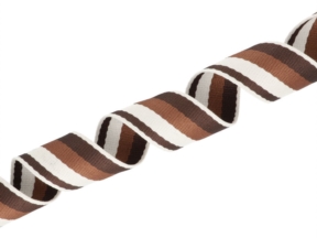 Polycotton-Trägerband 1,3 mm 3T-Streifen braun