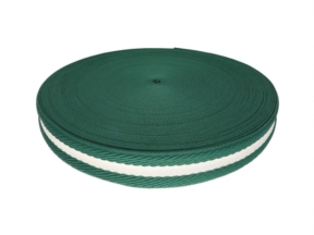Polycotton webbing 2.0 mm 3D stripes green