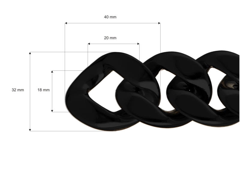 Black acrylic chain 10 mb