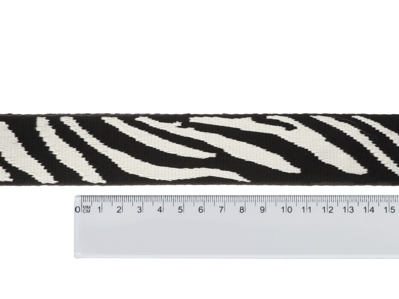 Polycotton popruh 38 mm/1,65 mm (+/- 5%) zerbra 50 yd
