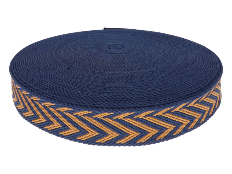 Polycotton webbing 38 mm/2,3 mm (+/-5%) jodła navy blue  50 yd