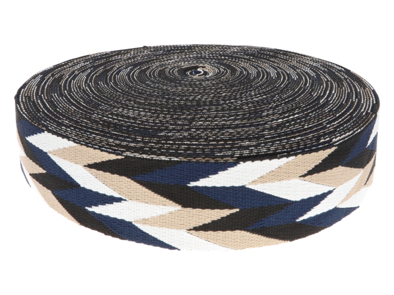 Polycotton popruh 50 mm/2,0 mm (+/-5%) romb tmavě modrá 50 yd