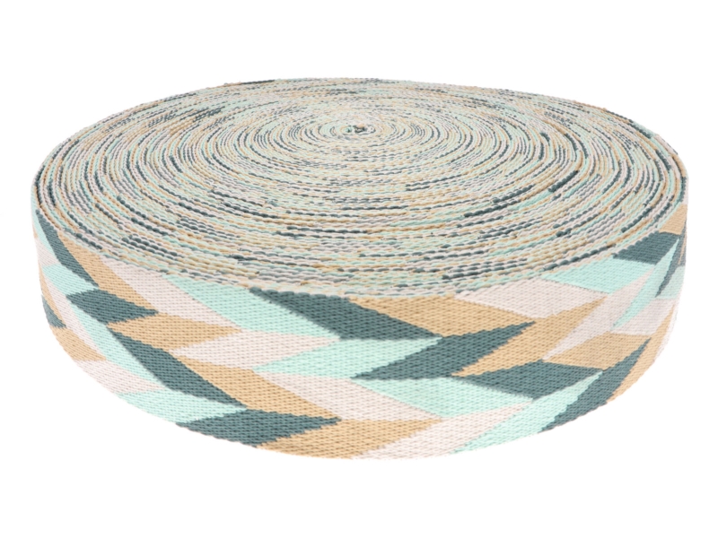 Polycotton popruh 50 mm/2,0 mm (+/-5%) romb zelená 50 yd