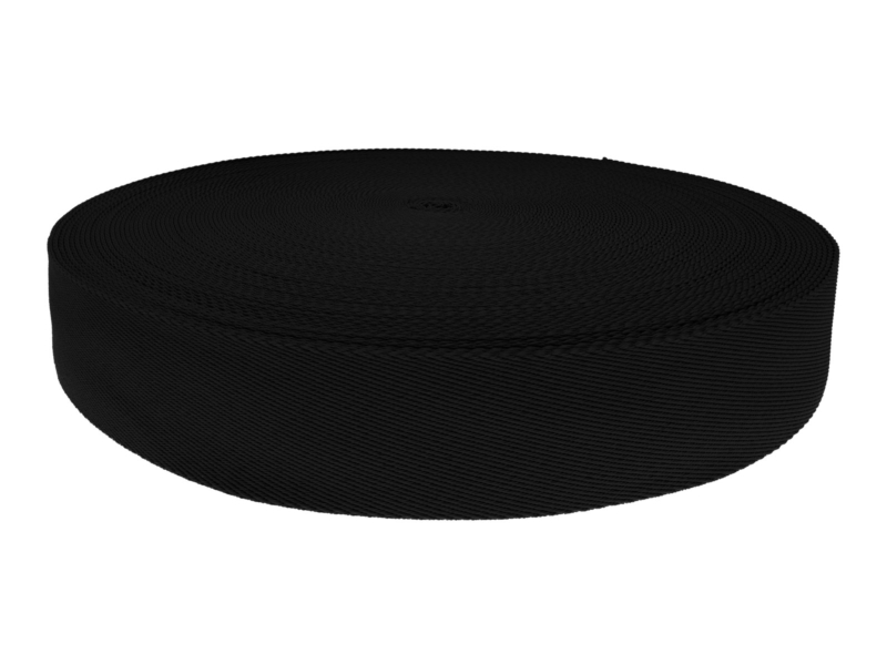 Polycotton webbing 1,6 mm (+/-5%) black 50 yd