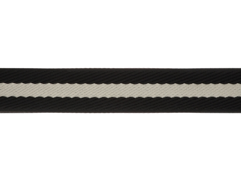 Bavlněné popruhy 2,0 mm 3D pruhy černé a béžové barvy